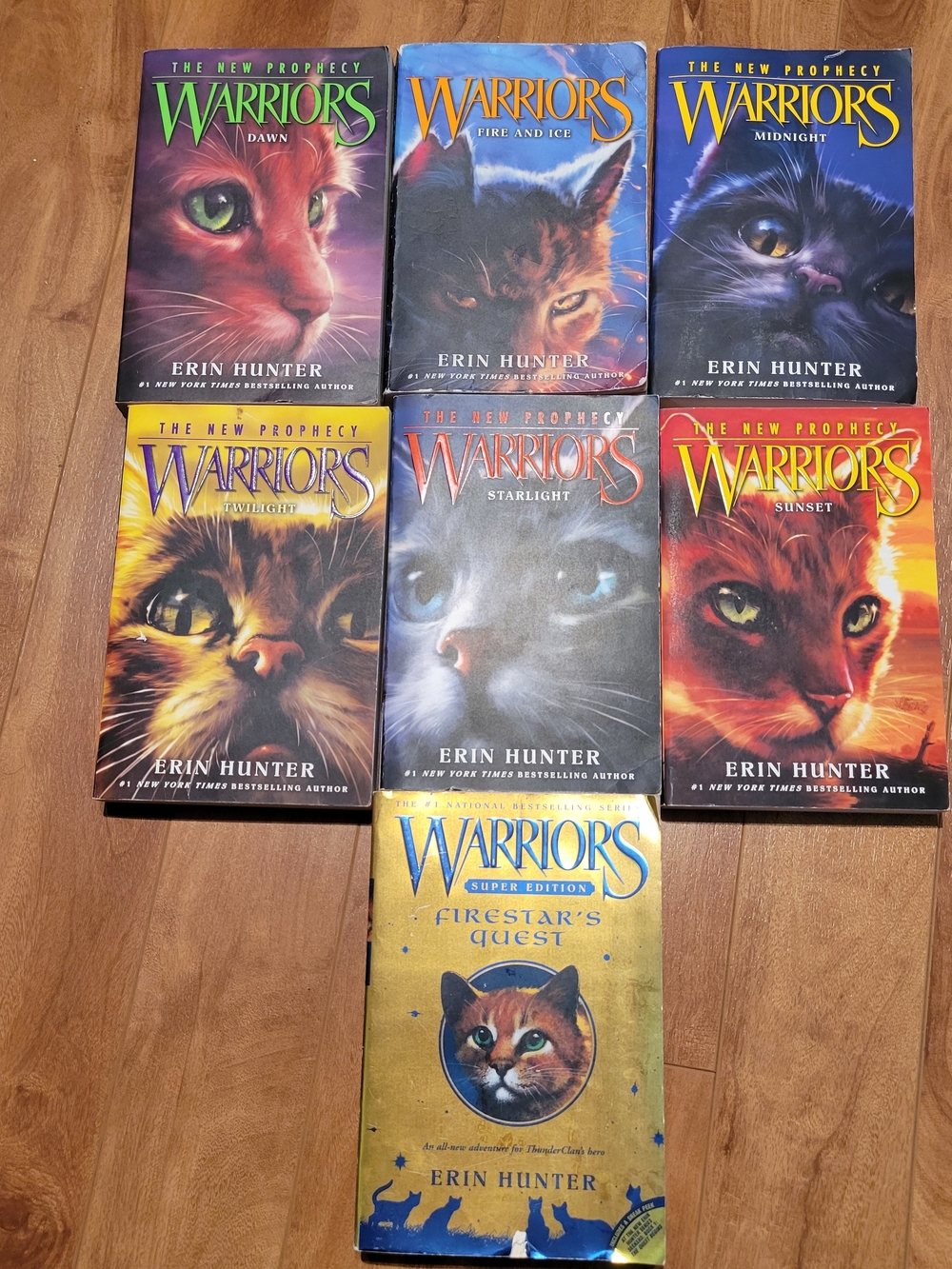 Warriors The New Prophecy Book Lot Of 7 Books Erin Hunter Cats